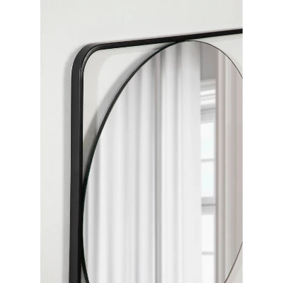 24" X 24" Nobles Radius Corner Framed Decorative Wall Mirror Black - Kate & Laurel All Things Decor 5 24" X 24" Nobles Radius Corner Framed Decorative Wall Mirror Black - Kate & Laurel All Things Decor - Image 5