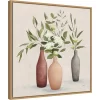 22" X 22" Natural Bouquet I Gray By Julia Purinton Framed Canvas Wall Art Light Brown - Amanti Art