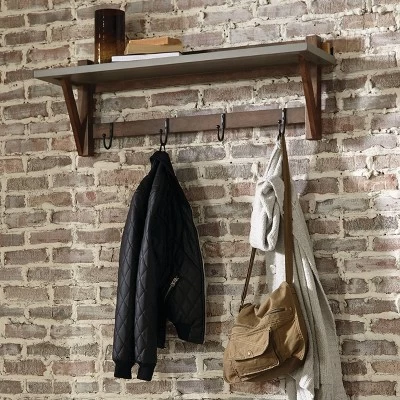 Brookside Entryway Coat Hook Concrete Coated Top And Wood Light Gray/Brown - Alaterre Furniture 5 Brookside Entryway Coat Hook Concrete Coated Top And Wood Light Gray/Brown - Alaterre Furniture - Image 5