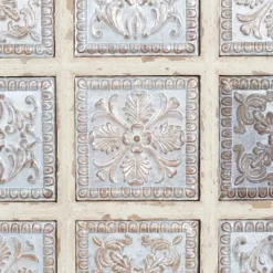 Metal Scroll Wall Decor With Embossed Details Beige - Olivia & May -Home Decor Outlet Store GUEST 63092cf4 f82d 46b6 aa29 5bc3fc991417