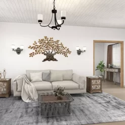 Traditional Metal Tree Indoor Outdoor Wall Decor With Leaves Brown - Olivia & May -Home Decor Outlet Store GUEST 65356692 4560 4dce 9756 0859f09fe248