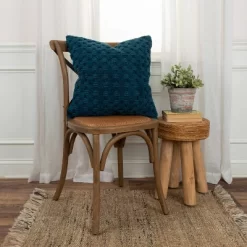 20"x20" Oversize Solid Textured Poly Filled Square Throw Pillow Teal - Rizzy Home