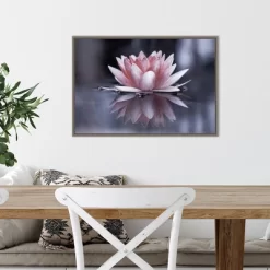 23" X 16" Padmasana Lotus Flower By Fabien Bravin Framed Canvas Wall Art - Amanti Art -Home Decor Outlet Store GUEST 6627e7ec 607e 4314 8388 3f1c069a78f9