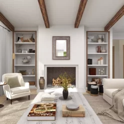 Wood Wall Mirror With Embossed Metal Gray - Olivia & May -Home Decor Outlet Store GUEST 68217135 b3e1 4dea 9430 d50c69b30186