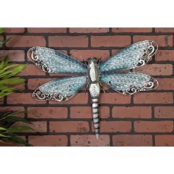 Eclectic Metal Dragonfly Wall Decor Turquoise - Olivia & May