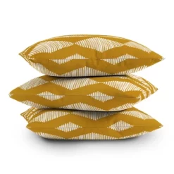 16"x16" Leah Keggi Acoustic Wave Mustard Square Throw Pillow White - Deny Designs -Home Decor Outlet Store GUEST 6aadd972 0601 43b5 8991 57347946ceaf