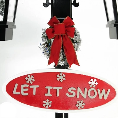 Northlight 74" Lighted Musical Snowing Santa And Snowman Double Christmas Street Lamp 1 Northlight 74" Lighted Musical Snowing Santa And Snowman Double Christmas Street Lamp