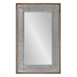 20" X 30" Rectangle Deely Wall Mirror Rustic Brown - Kate & Laurel All Things Decor
