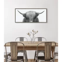 Sylvie Hey Dude Highland Cow By The Creative Bunch Studio Framed Wall Canvas Gray - Kate & Laurel All Things Decor -Home Decor Outlet Store GUEST 6cce2280 f3bc 4fa3 b4a3 8f955b3c31f8