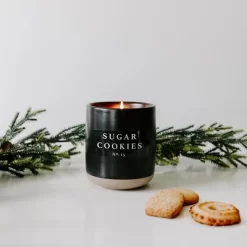 Sweet Water Decor Sugar Cookies 12oz Black Stoneware Candle