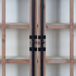 30" X 6.5" X 28" Hutchins Decorative Farmhouse Wood Wall Cabinet White/Brown - Kate & Laurel All Things Decor -Home Decor Outlet Store GUEST 7659bb17 178e 41a3 9740 568aa984f42f