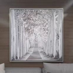 Canvas Landscape Trees Framed Wall Art With Silver Frame White - Olivia & May 34 Canvas Landscape Trees Framed Wall Art With Silver Frame White - Olivia & May -Home Decor Outlet Store GUEST 785472e8 66b2 4ca3 9f95 d32e19ea9509