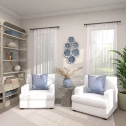 Metal Plate Wall Decor With Embossed Details Blue - Olivia & May -Home Decor Outlet Store GUEST 7a81560c fe39 4add 9b9d c13c8608bcf8