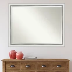 43" X 33" Eva White Narrow Framed Wall Mirror Silver - Amanti Art -Home Decor Outlet Store GUEST 7ae1a0ba 956b 435b a0af 0c311b5487b9