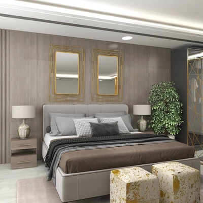 Metal Wall Mirror With Thin Metal Rectangle Frame Gold - Olivia & May 9 Metal Wall Mirror With Thin Metal Rectangle Frame Gold - Olivia & May - Image 9