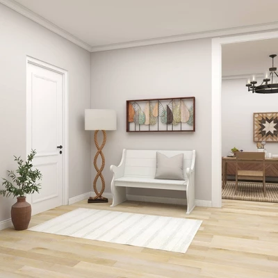 Metal Leaf Varying Texture Wall Decor With Wood Frame Brown - Olivia & May 9 Metal Leaf Varying Texture Wall Decor With Wood Frame Brown - Olivia & May - Image 9