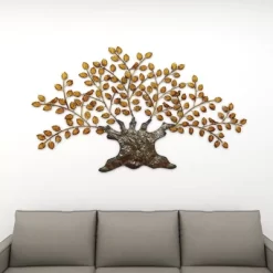 Traditional Metal Tree Indoor Outdoor Wall Decor With Leaves Brown - Olivia & May -Home Decor Outlet Store GUEST 8129baf1 fa15 4bff 8046 dab93b85529b