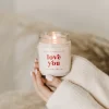 Sweet Water Decor Love You Pink And Red Label 9oz Clear Jar Soy Candle