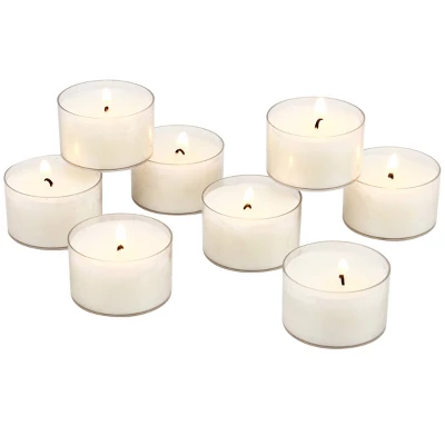 Clear Cup Tealight Candles White - Stonebriar Collection 5 Clear Cup Tealight Candles White - Stonebriar Collection - Image 5