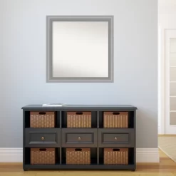 31" X 31" Non-Beveled Peak Polished Nickel Narrow Bathroom Wall Mirror - Amanti Art -Home Decor Outlet Store GUEST 82ea3a02 eac7 4ced 9f33 410478d6317f