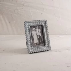 Folk Art Pattern 4X6 Photo Frame Gray MDF & Glass - Foreside Home & Garden