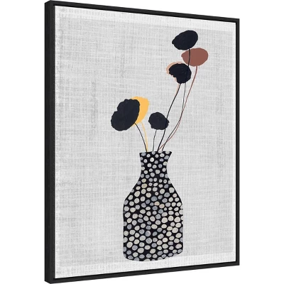 23" X 28" Decorated Vase With Plant II By Melissa Wang Framed Canvas Wall Art Print - Amanti Art 1 23" X 28" Decorated Vase With Plant II By Melissa Wang Framed Canvas Wall Art Print - Amanti Art