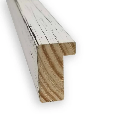 37" X 25" Non-Beveled Shiplap White Narrow Wood Wall Mirror - Amanti Art 1 37" X 25" Non-Beveled Shiplap White Narrow Wood Wall Mirror - Amanti Art