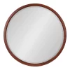 32" X 32" Hogan Round Framed Decorative Wall Mirror Walnut Brown - Kate & Laurel All Things Decor