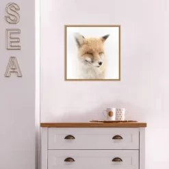 16" X 16" Satisfied Fox By Doris Reindl Framed Canvas Wall Art - Amanti Art -Home Decor Outlet Store GUEST 89390550 3a37 42ff 88ca 5c168e6e1176