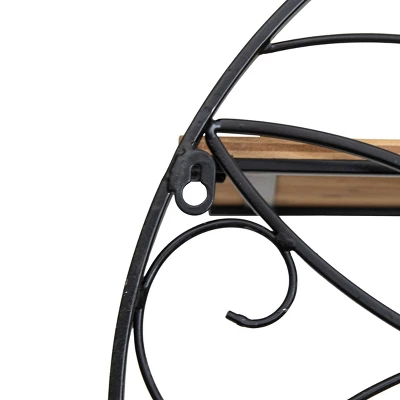 Black Metal & Wood Wall Shelf - Foreside Home & Garden 3 Black Metal & Wood Wall Shelf - Foreside Home & Garden - Image 3