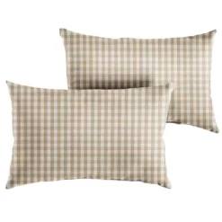 2pk Rectangle Indoor Outdoor Throw Pillows Beige/White -Home Decor Outlet Store GUEST 8cdb4ab3 13db 4e52 8f41 1425adfc3ade