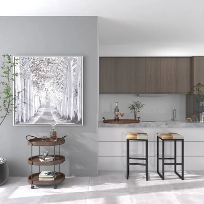 Canvas Landscape Trees Framed Wall Art With Silver Frame White - Olivia & May 18 Canvas Landscape Trees Framed Wall Art With Silver Frame White - Olivia & May - Image 18