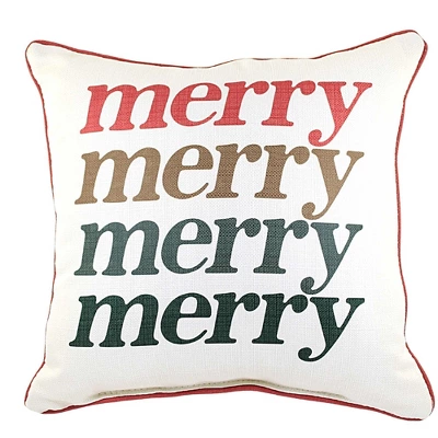 Christmas 16.0" Merry Gradient Pillow Home Decor Winter Happy Little Birdie The Little Birdie - Decorative Pillow 1 Christmas 16.0" Merry Gradient Pillow Home Decor Winter Happy Little Birdie The Little Birdie - Decorative Pillow