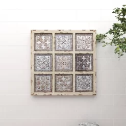 Metal Scroll Wall Decor With Embossed Details Beige - Olivia & May -Home Decor Outlet Store GUEST 9be6c2ab 7ced 4070 bd94 7e6ba27c65e8