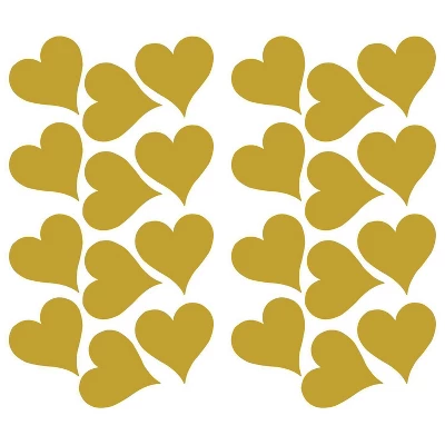 Heart Peel And Stick Wall Decal Gold - RoomMates 1 Heart Peel And Stick Wall Decal Gold - RoomMates
