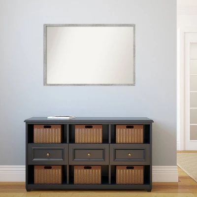 37" X 25" Non-Beveled Shiplap White Narrow Wood Wall Mirror - Amanti Art 5 37" X 25" Non-Beveled Shiplap White Narrow Wood Wall Mirror - Amanti Art - Image 5