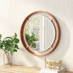 ZM Home 24" Luxe Round Mirror Gold -Home Decor Outlet Store GUEST a1c820b4 9bfa 415f 88ed f5a7e1949fca