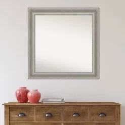 32" X 32" Non-Beveled Parlor Bathroom Wall Mirror Silver - Amanti Art -Home Decor Outlet Store GUEST a2119594 71e2 4995 9eea ffa3832271b0