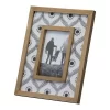 White Floral Pattern Canvas 4x6 Inch Wood Decorative Picture Frame - Foreside Home & Garden