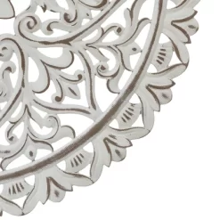 LuxenHome Distressed White Wood Flower Mandala 31.5" Round Wall Decor -Home Decor Outlet Store GUEST a37f1a38 cb6c 42bc a1e6 352d5bab0fdf