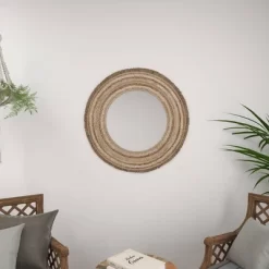 Wood Braided Frame Wall Mirror Beige - Olivia & May -Home Decor Outlet Store GUEST a3eab413 80a9 49ea ae96 01d84ec7d2fa