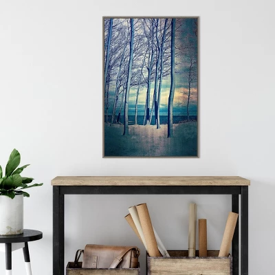 22" X 33" Winter Trees At Lake Michigan By Michelle Calkins Framed Canvas Wall Art Gray Wash - Amanti Art 4 22" X 33" Winter Trees At Lake Michigan By Michelle Calkins Framed Canvas Wall Art Gray Wash - Amanti Art - Image 4