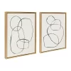 18" X 24" (Set Of 2) Sylvie Modern Circles And Going In Circles By Teju Reval Framed Wall Canvas Gold - Kate & Laurel All Things Decor