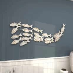 45" X 17" Coastal Wood Fish Wall Decor White - Olivia & May -Home Decor Outlet Store GUEST a8979cbf 0eb6 42c4 b555 c873e4d4cf54