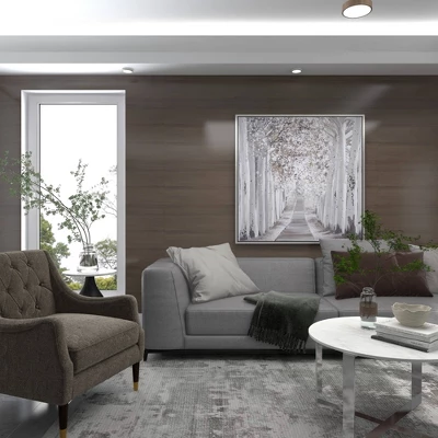 Canvas Landscape Trees Framed Wall Art With Silver Frame White - Olivia & May 20 Canvas Landscape Trees Framed Wall Art With Silver Frame White - Olivia & May - Image 20