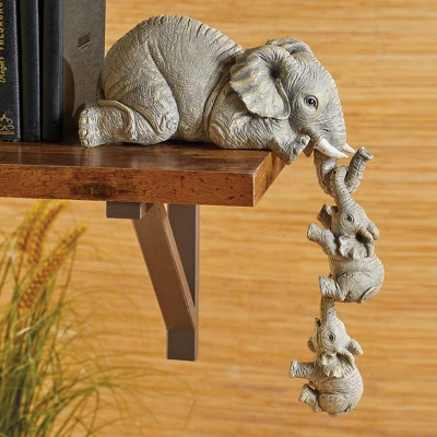 Collections Etc Elephant Family Collectible Figurines - Set Of 3 Grey 1 Collections Etc Elephant Family Collectible Figurines - Set Of 3 Grey