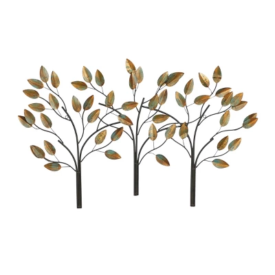 Traditional Metal Nature Wall Decor Brown - Olivia & May 3 Traditional Metal Nature Wall Decor Brown - Olivia & May - Image 3