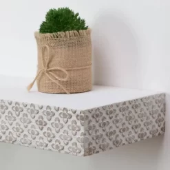 Large Embossed Wood Floating Decorative Wall Shelf White - American Art Decor -Home Decor Outlet Store GUEST aff0cef5 2595 4b41 8aed 71da8da786b5