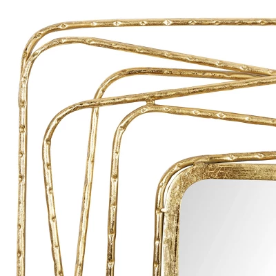 Metal Wall Mirror With Thin Metal Rectangle Frame Gold - Olivia & May 4 Metal Wall Mirror With Thin Metal Rectangle Frame Gold - Olivia & May - Image 4