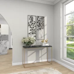 Farmhouse Metal Floral Wall Decor With Black Frame Set Of 2 Black - Olivia & May -Home Decor Outlet Store GUEST b44ab765 c074 48e5 b50e 5b0f182fb28d